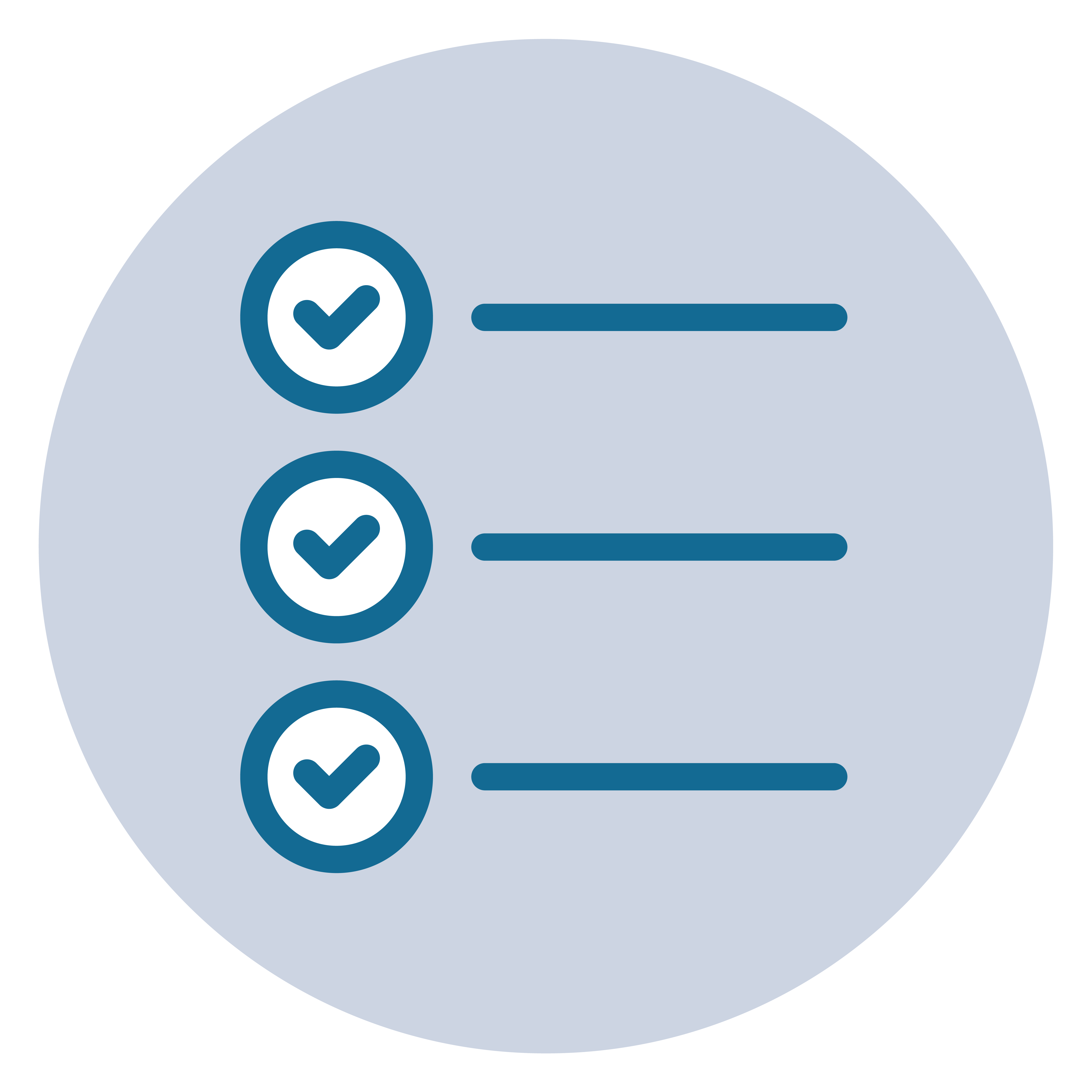 In Circle Blue Checklist