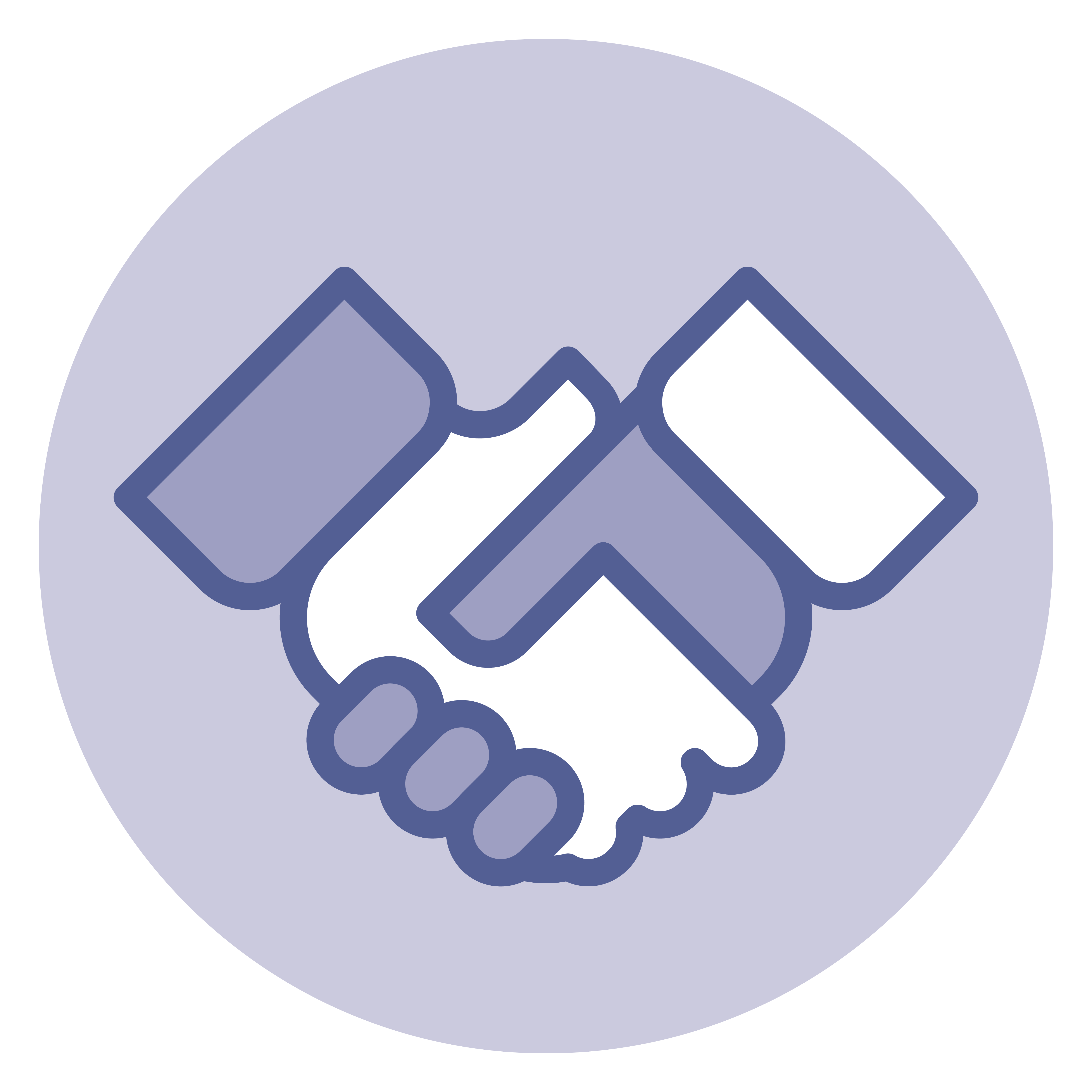 In Circle Purple Handshake