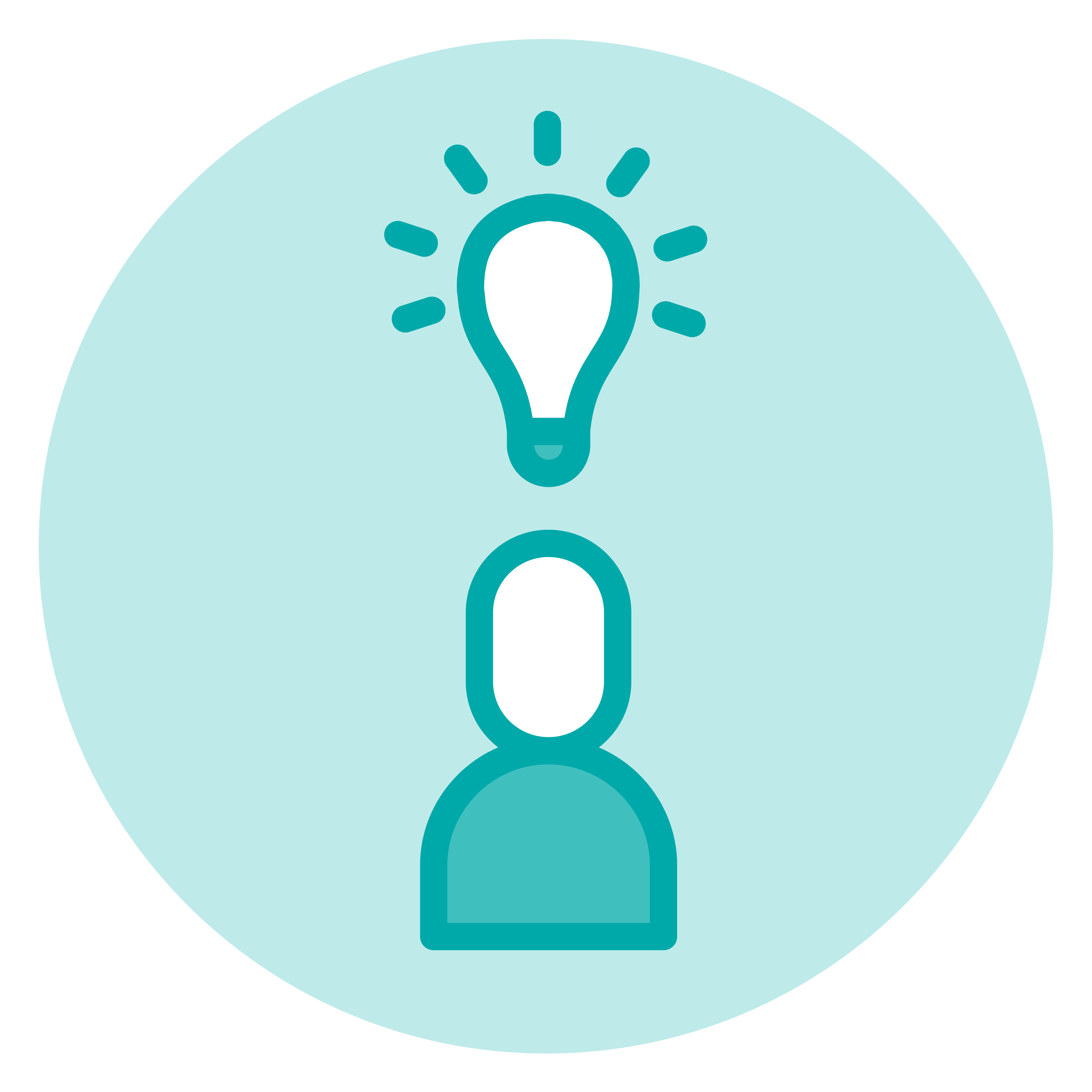 Coloured In Circle Teal Light Background 2023 Person Idea
